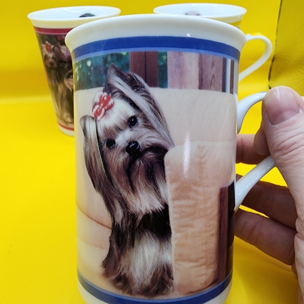 5 Danbury Mint Elegant Yorkies Porcelain Collector Mugs Lot - Great Condition - Picture 9 of 16